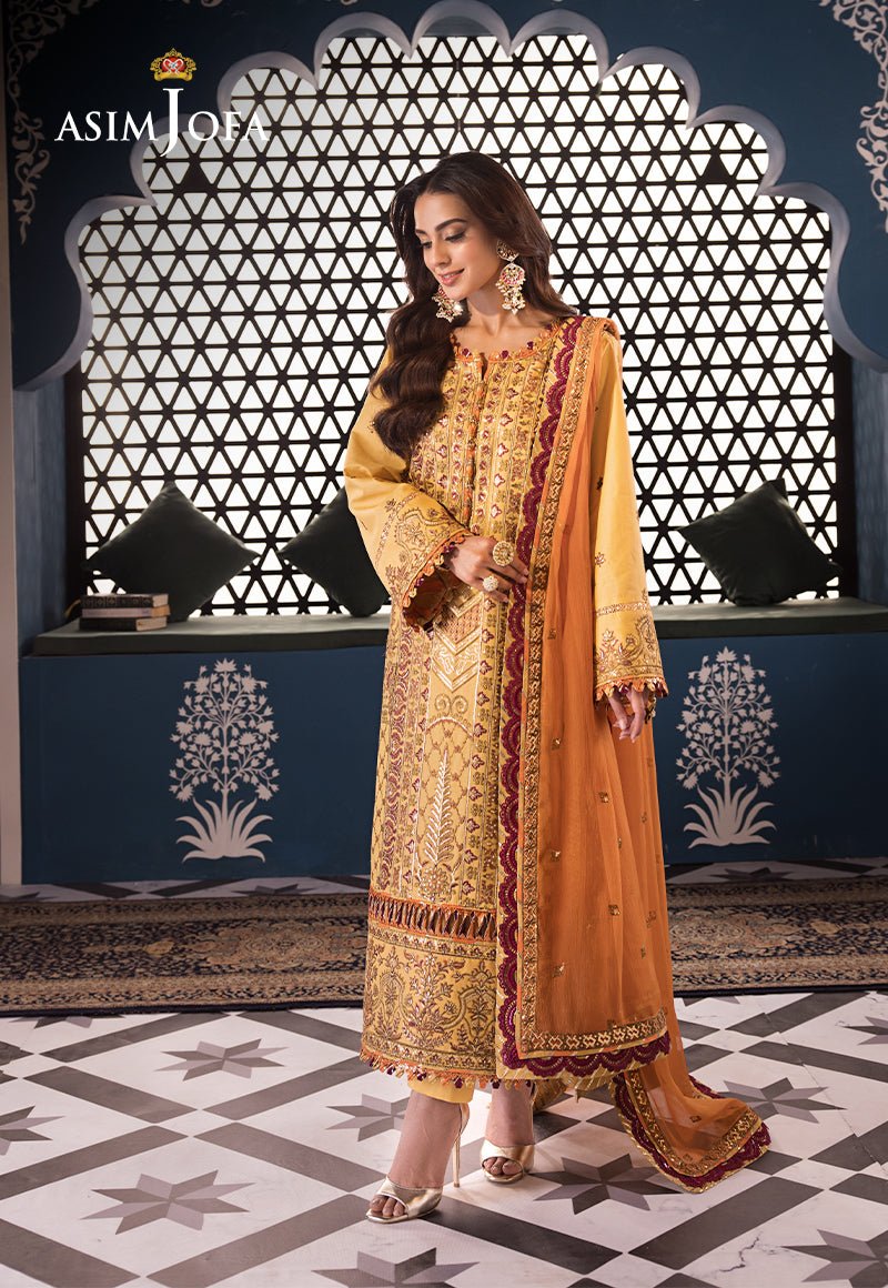 ASIM JOFA 3 PIECE EMBROIDERED LAWN SUIT (AJFI-19)