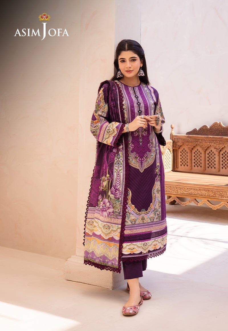 ASIM JOFA 3 PIECE CAMBRIC LAWN SUIT (AJUB-10)