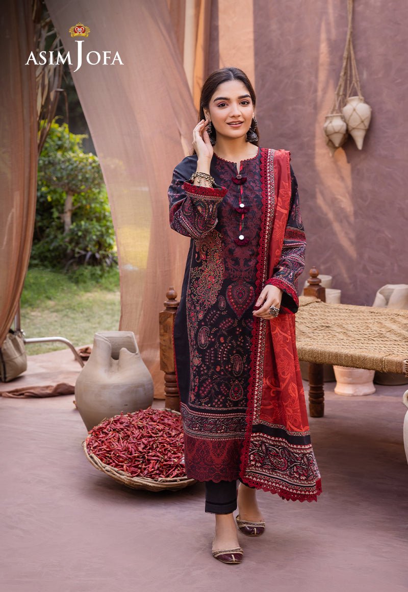 ASIM JOFA 3 PIECE CAMBRIC LAWN SUIT (AJUB-12)