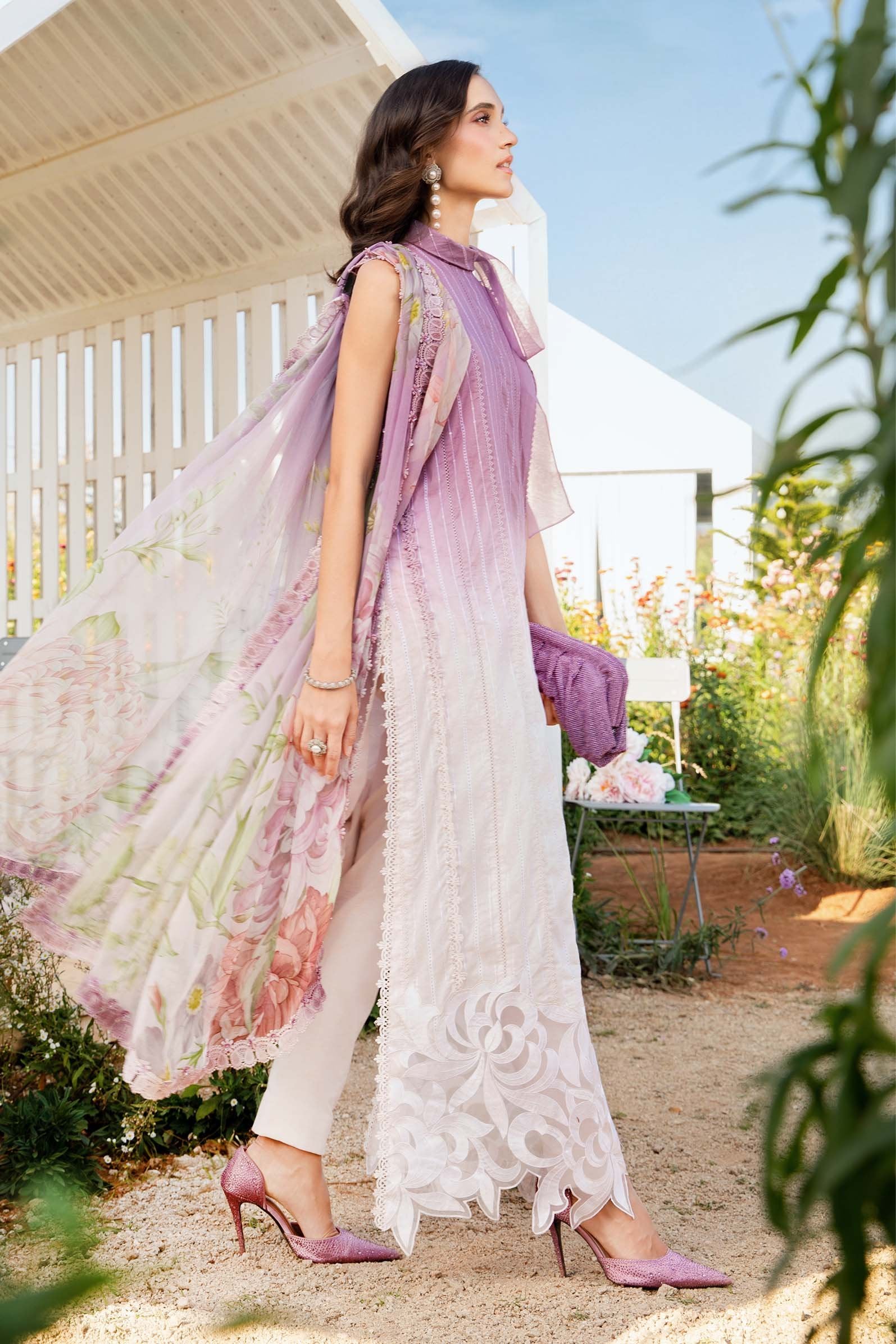 Maria b Stitched 3Pc Embroidered Lawn Suit MPT-2506-B gulbuy.com