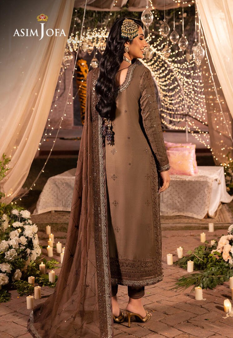 ASIM JOFA 3 PIECE EMBROIDERED SILK SUIT (AJDA-05) gulbuy.com