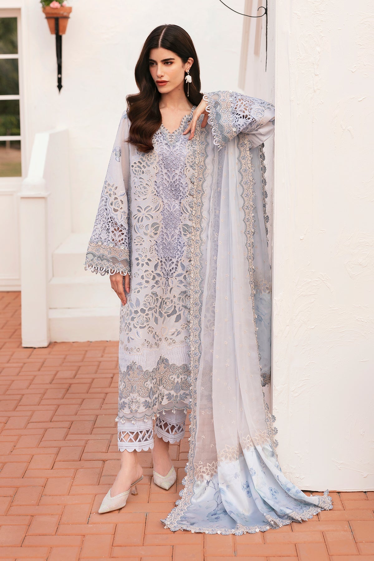 BAROQUE EMBROIDERED LAWN EL-D02 STITCHED