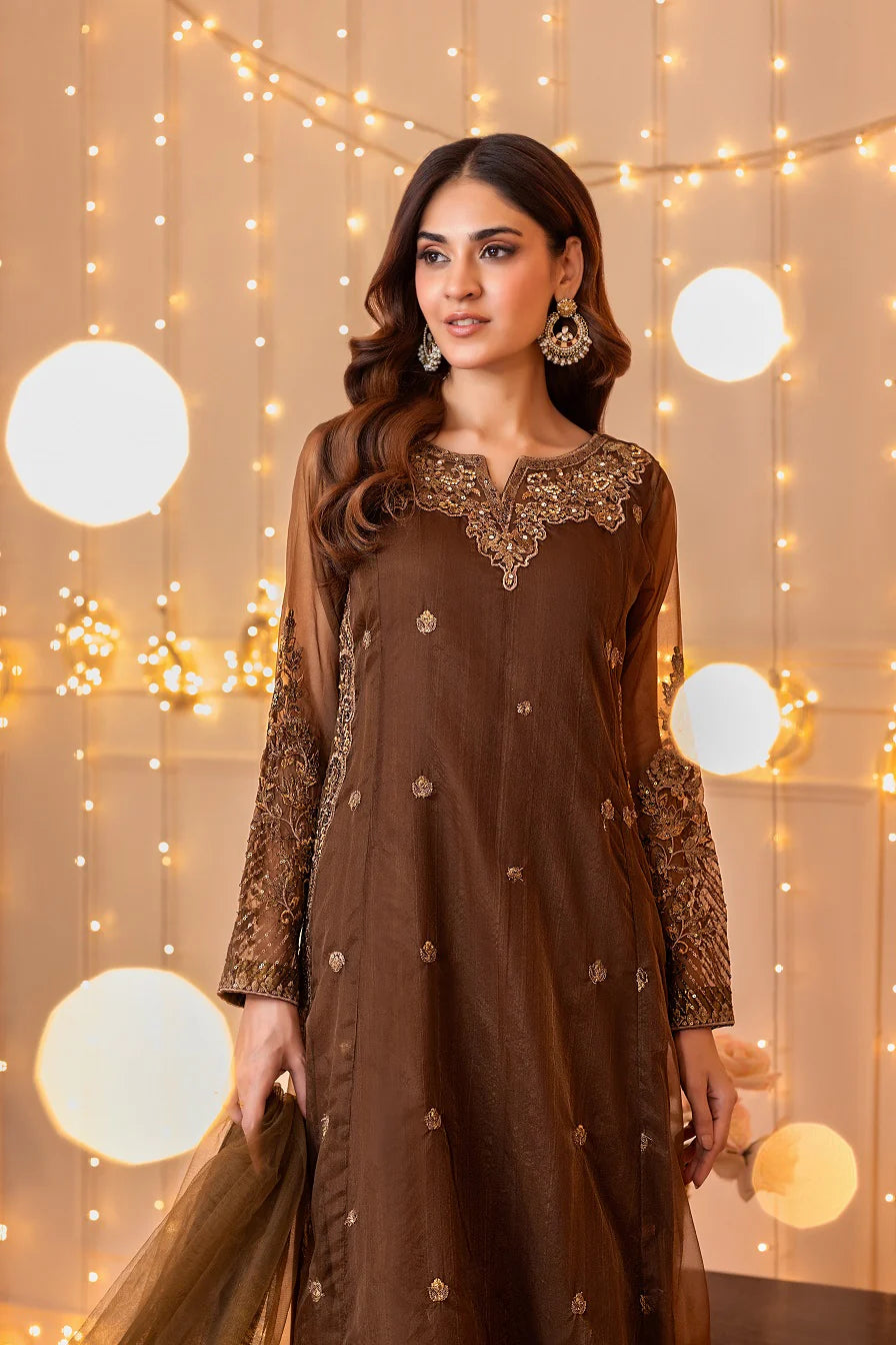 Nakoosh 3Pc Embroidered Silk Suit NF-6419 gulbuy.com
