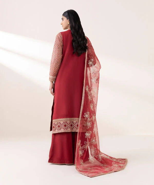 Sapphire 3Pc Embroidered Raw Silk Suit 0F3PEBTQW255 gulbuy.com