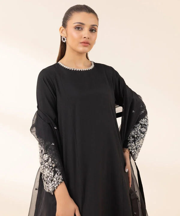 Sapphire 3Pc Embroidered Raw Silk Suit 0FSTLXW24V58-XSM-999 gulbuy.com