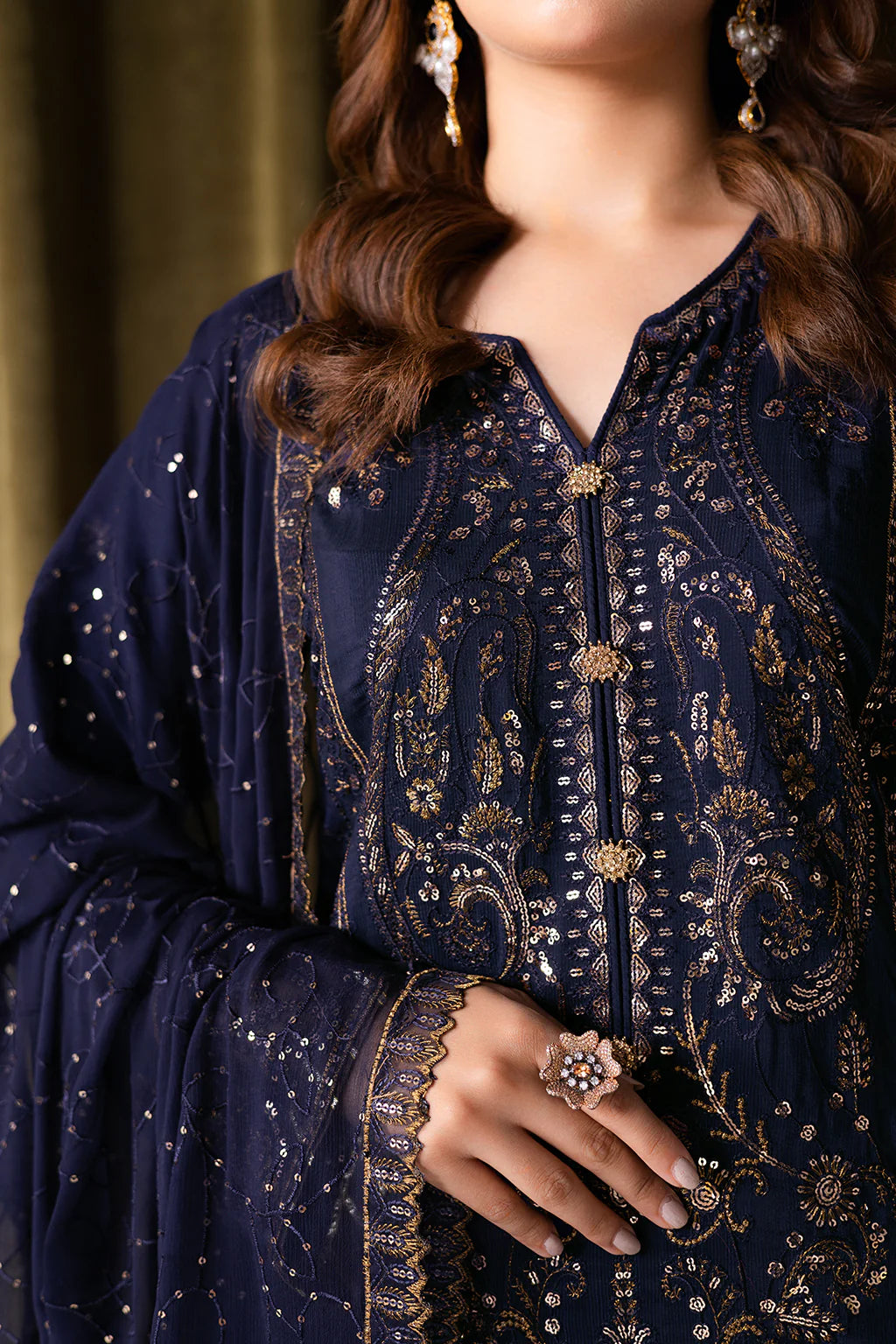 Ramsha 3Pc Embroidered Raw Silk Suit AA-103 gulbuy.com