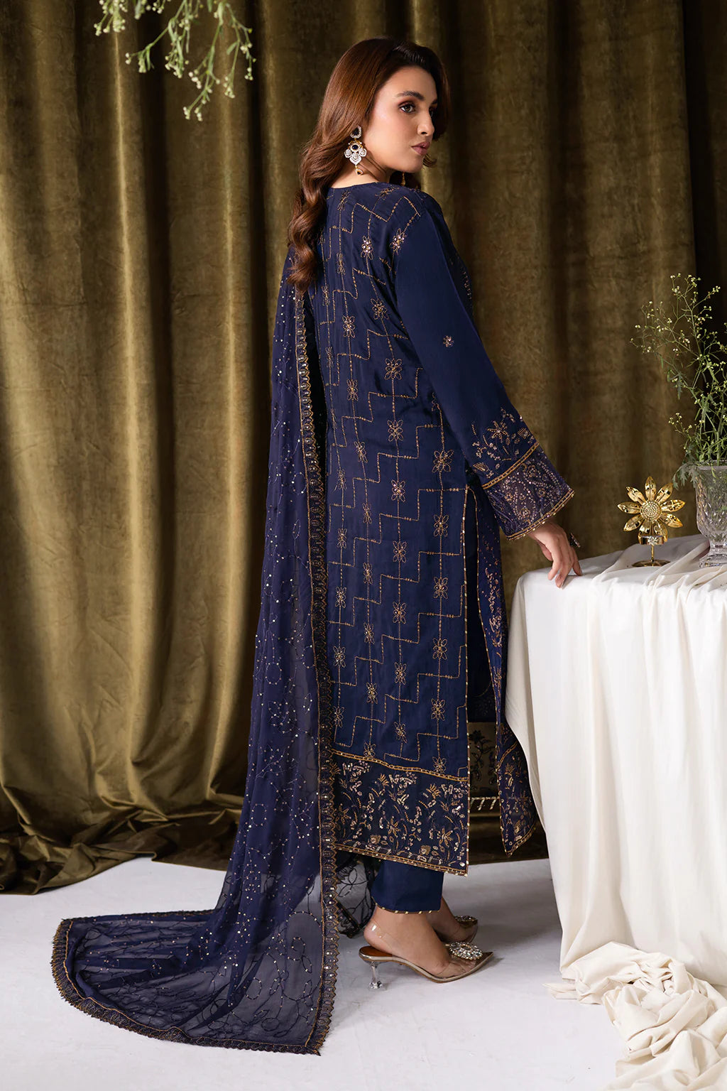 Ramsha 3Pc Embroidered Raw Silk Suit AA-103 gulbuy.com
