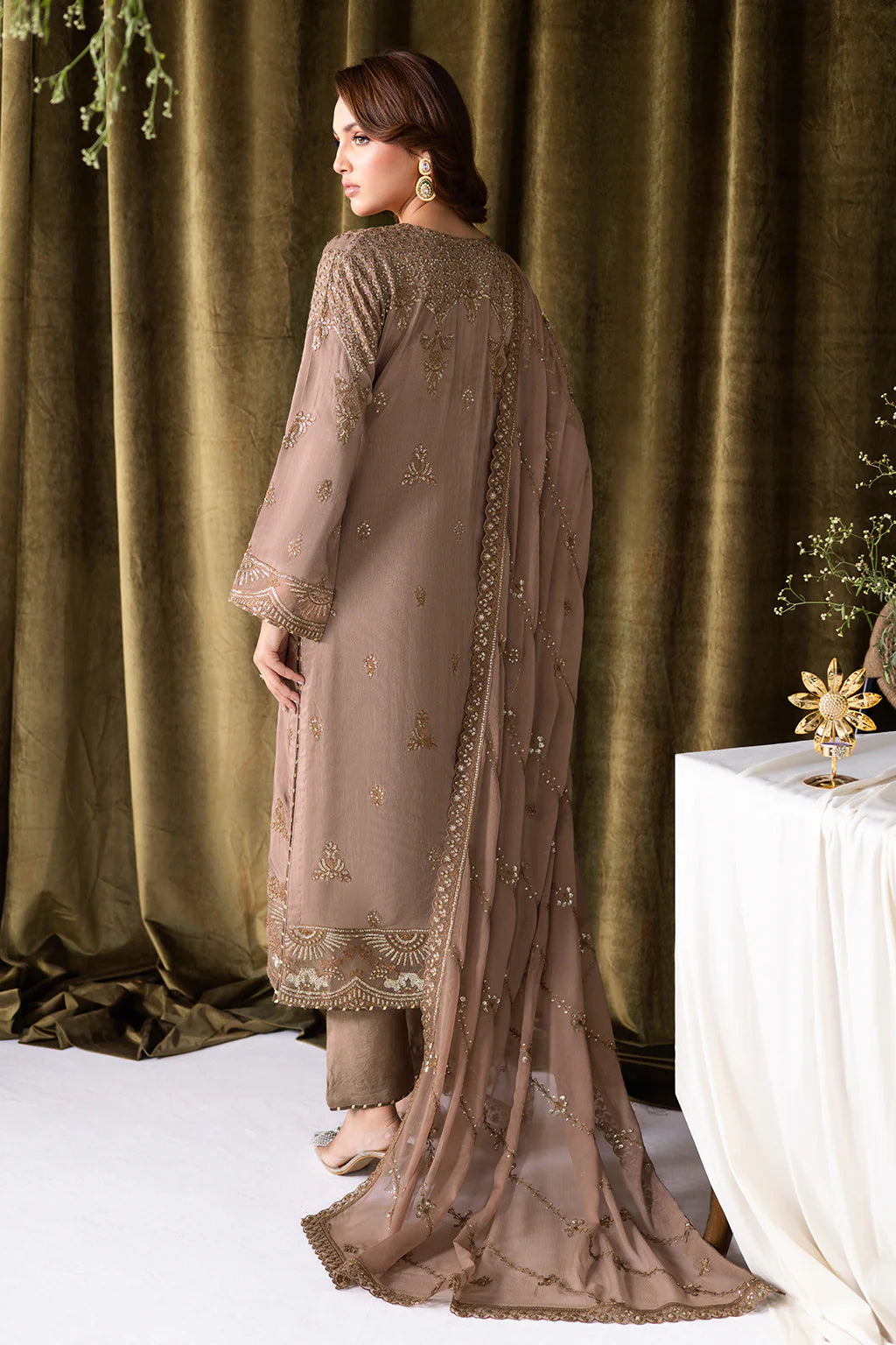 Ramsha 3Pc Embroidered Raw Silk Suit AA-110 gulbuy.com