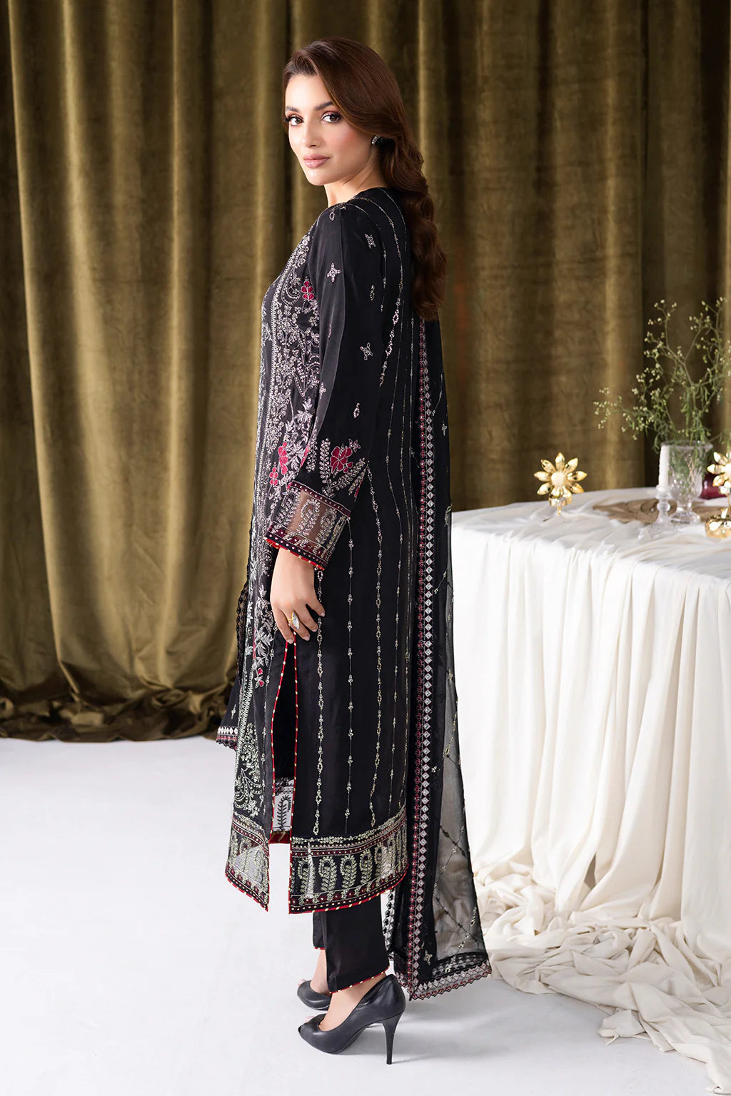 Ramsha 3Pc Embroidered Raw Silk Suit AA-105 gulbuy.com