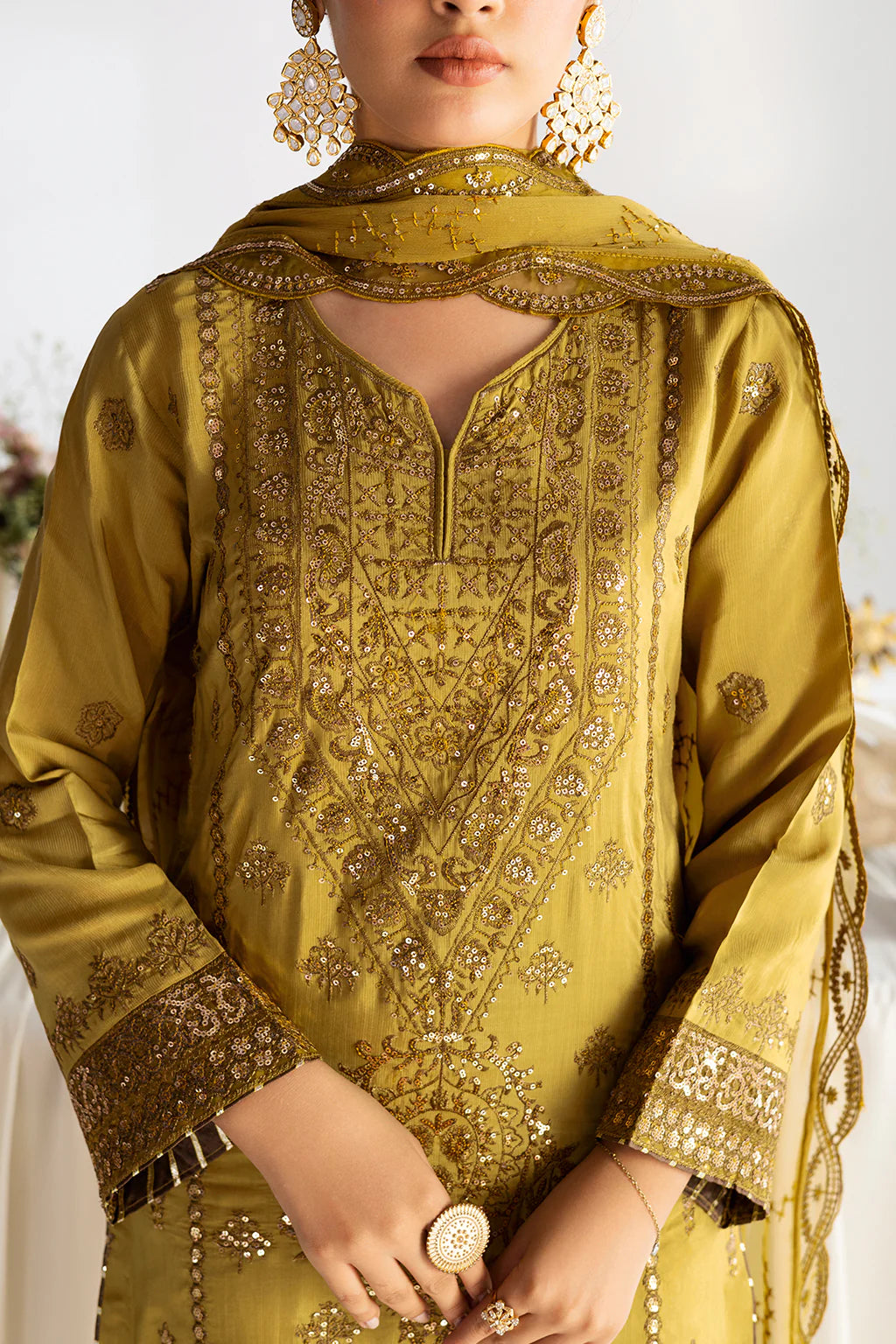 Ramsha 3Pc Embroidered Raw Silk Suit AA-102 gulbuy.com