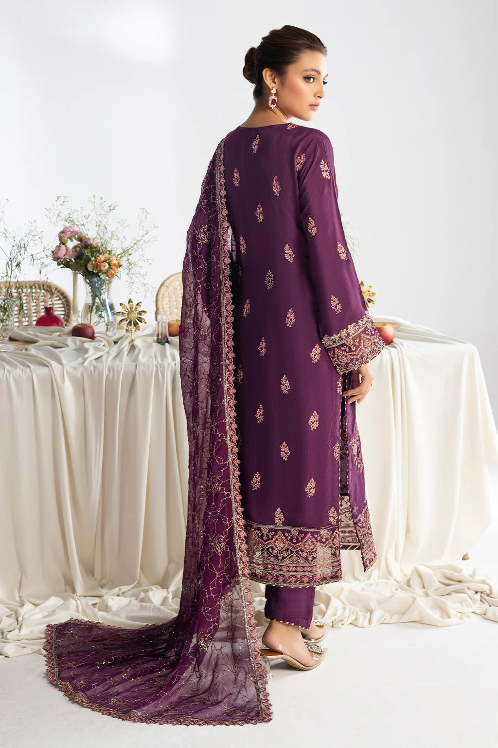 Ramsha 3Pc Embroidered Raw Silk Suit AA-108 gulbuy.com