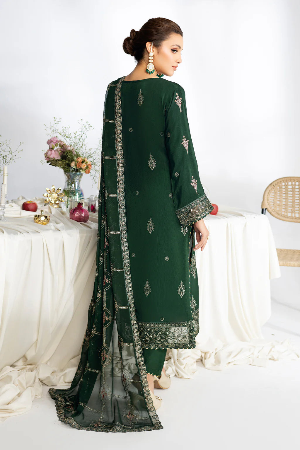 Ramsha 3Pc Embroidered Raw Silk Suit AA-107 gulbuy.com