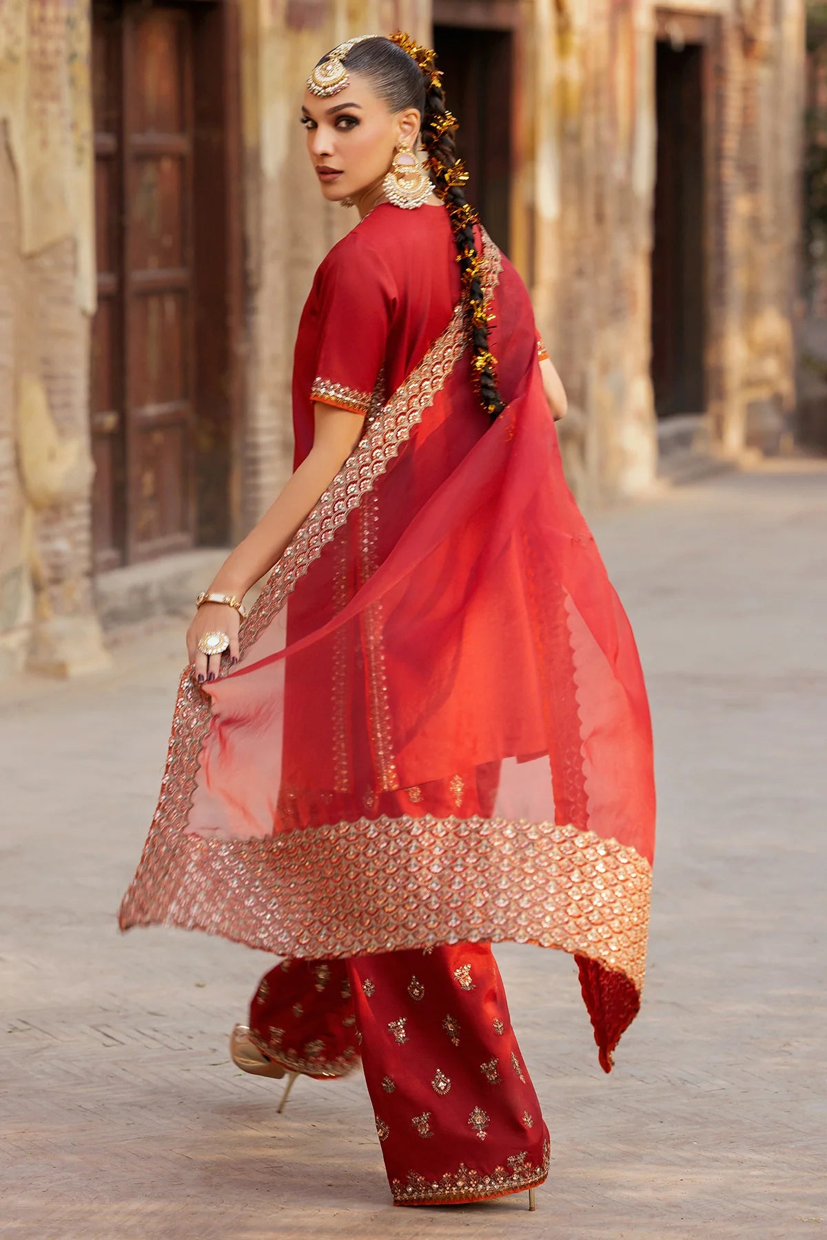 Charizma 3Pc Embroidered Raw Silk Suit CMA-5-126 gulbuy.com