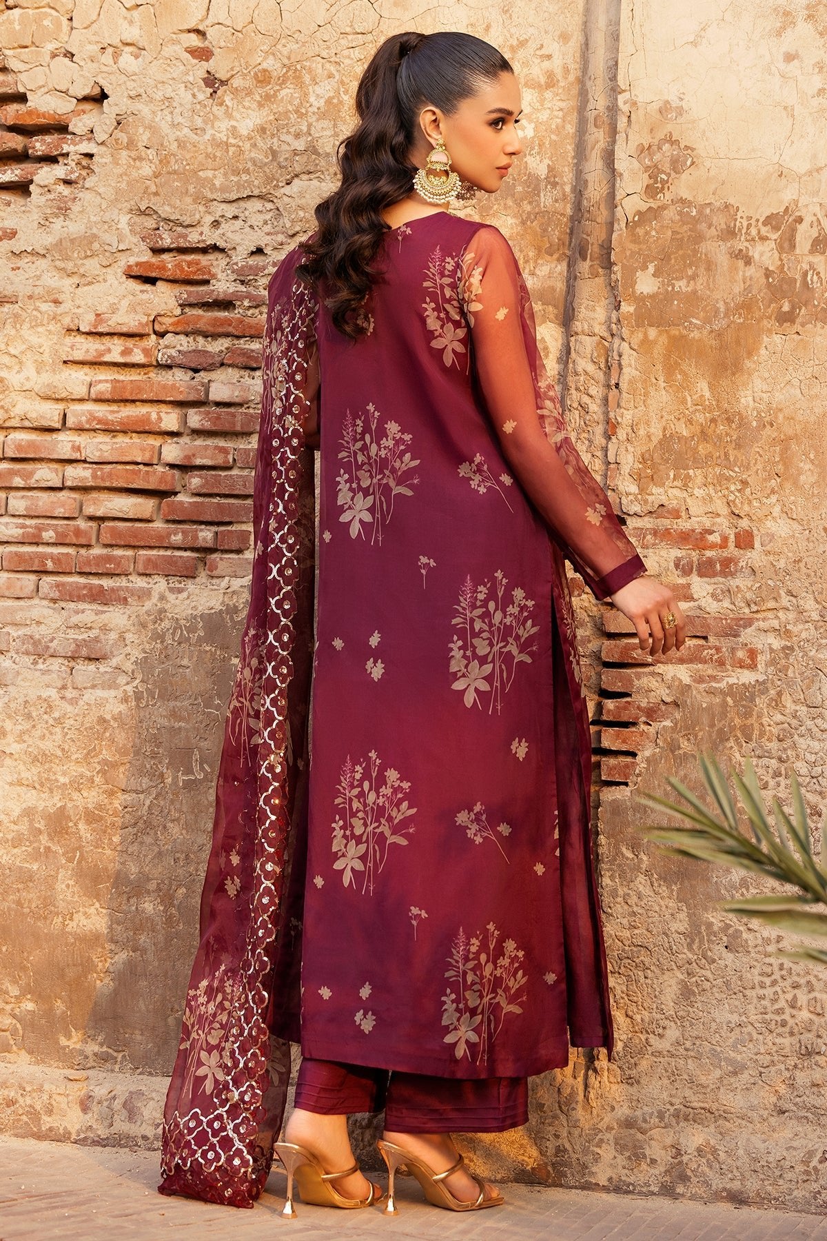 Charizma 3Pc Embroidered Organza Suit CMA-4-095 gulbuy.com