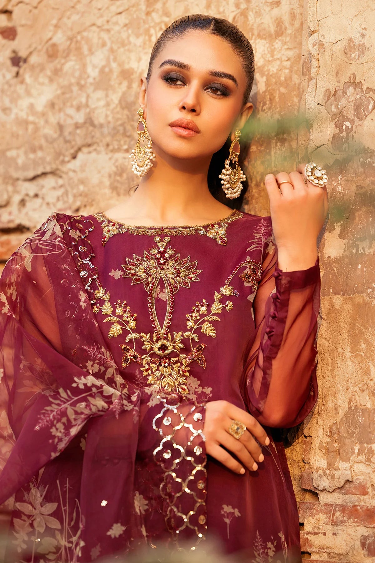 Charizma 3Pc Embroidered Organza Suit CMA-4-095 gulbuy.com