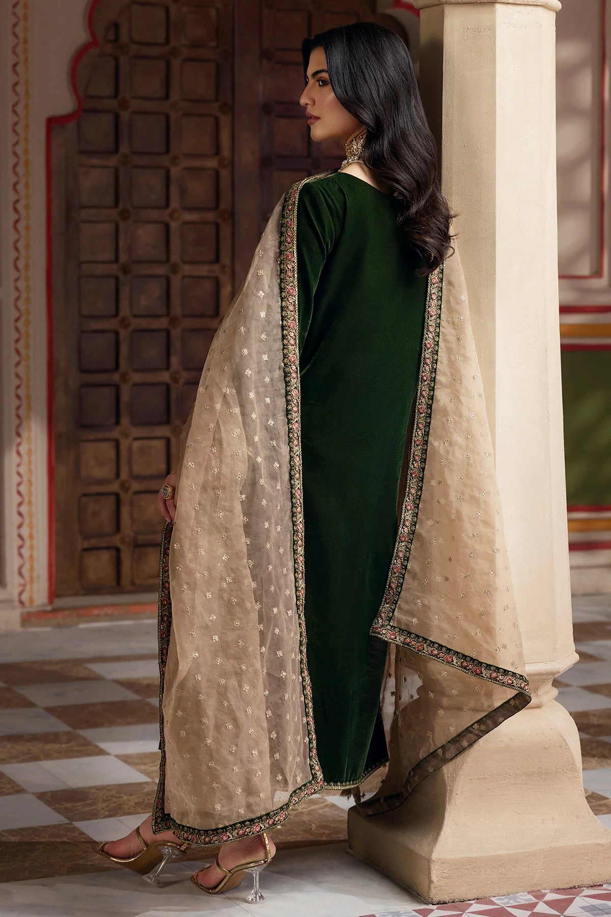 Charizma 3Pc Embroidered Velvet Suit CVT4-16 P gulbuy.com