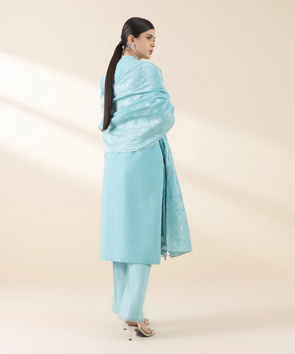 Sapphire 3Pc Embroidered Dobby Suit 0U2DEJQ25V23 gulbuy.com