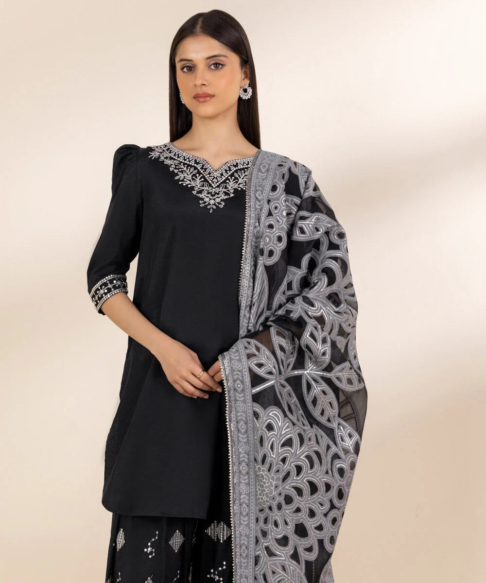 Sapphire 3Pc Embroidered Cotton Suit 0U3FELX25V26 gulbuy.com