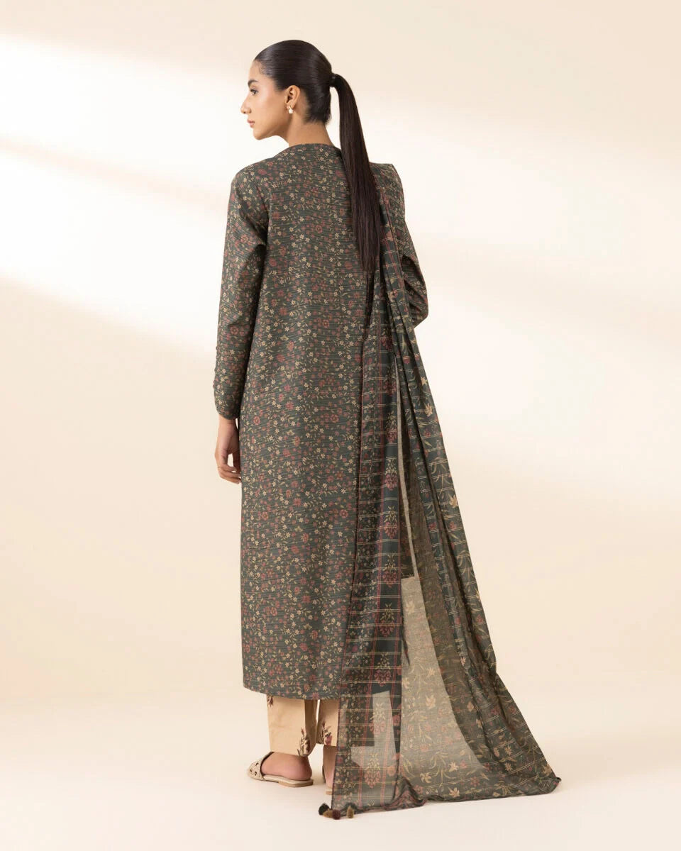Sapphire 3Pc Printed Zari Lawn Suit 0U3PDY25V359 gulbuy.com