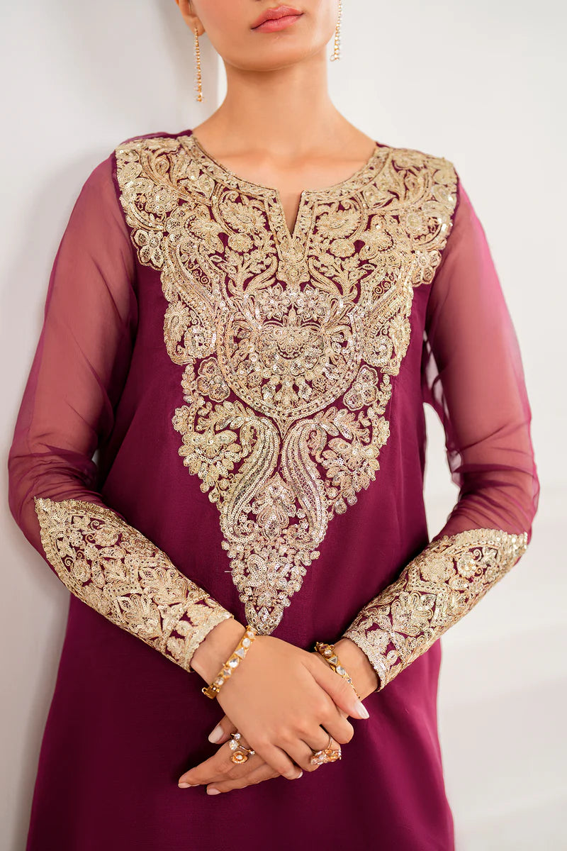 Baroque 3Pc Embroidered Chiffon Suit PR-997 gulbuy.com