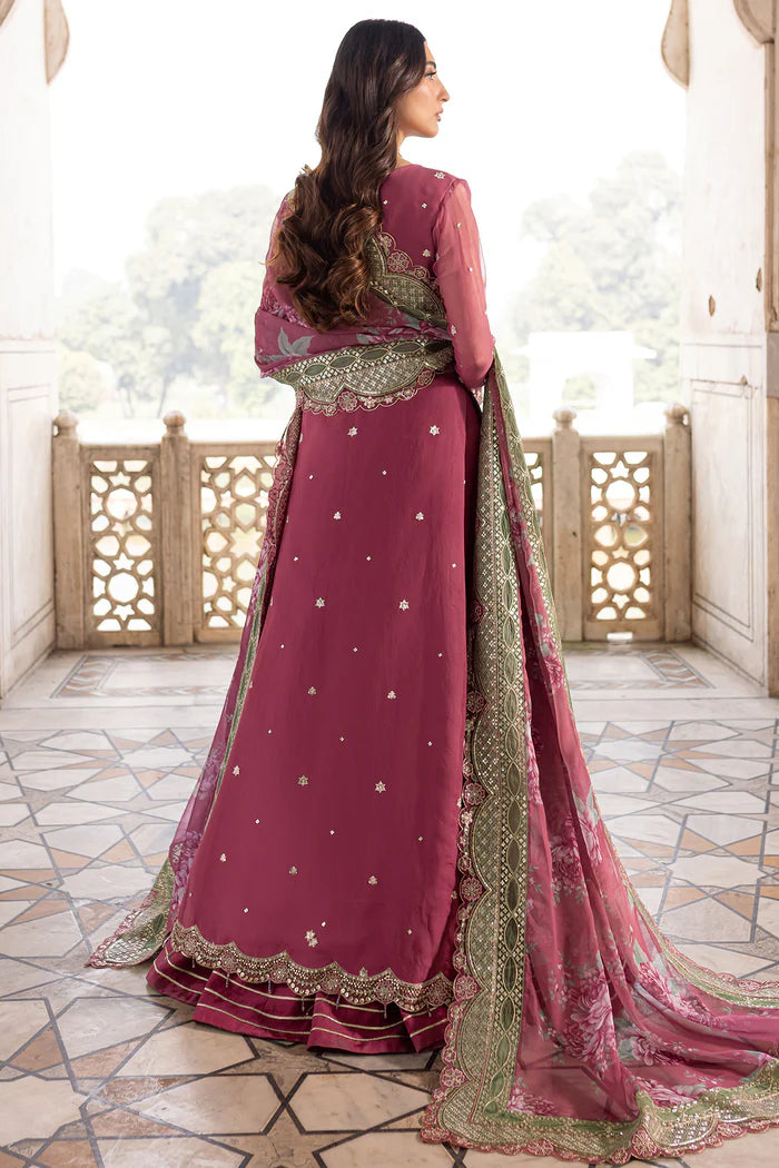 Farasha 3Pc Embroidered Chiffon Suit Regal Rose gulbuy.com