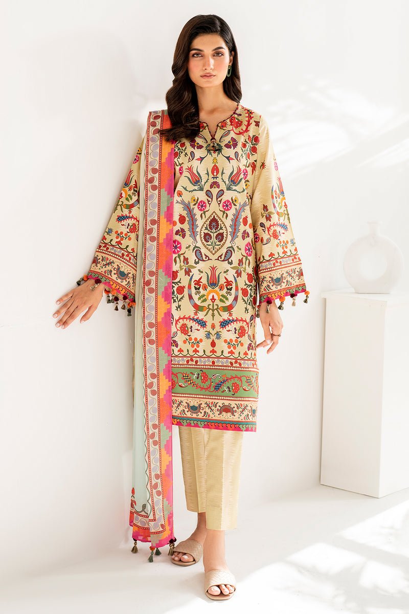 JAZMIN 3 PIECE PRINTED LAWN SUIT (USE-9076)