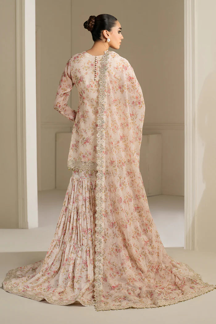 Baroque 3Pc Embroidered Chiffon Suit UF-4164 gulbuy.com