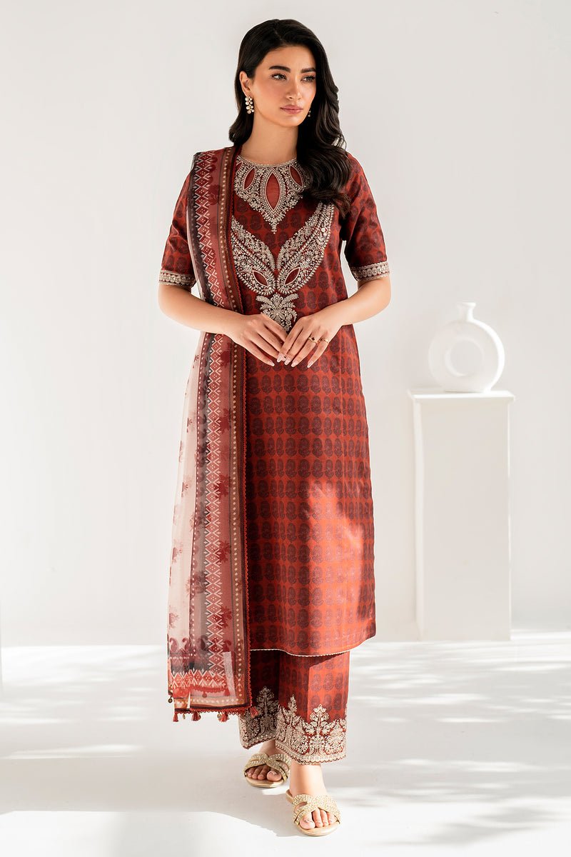JAZMIN 3 PIECE EMBROIDERED LAWN SUIT (USE-9078)