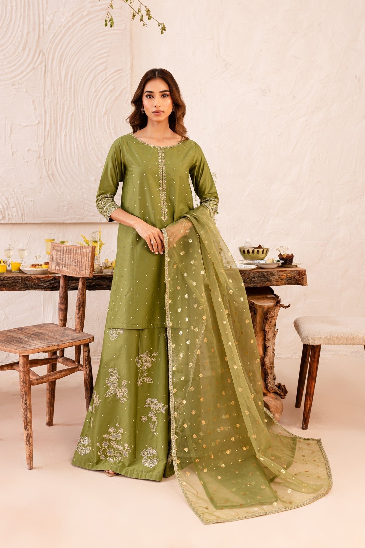 Batik 3Pc Embroidered Net Suit (Lavalia-3Pc)