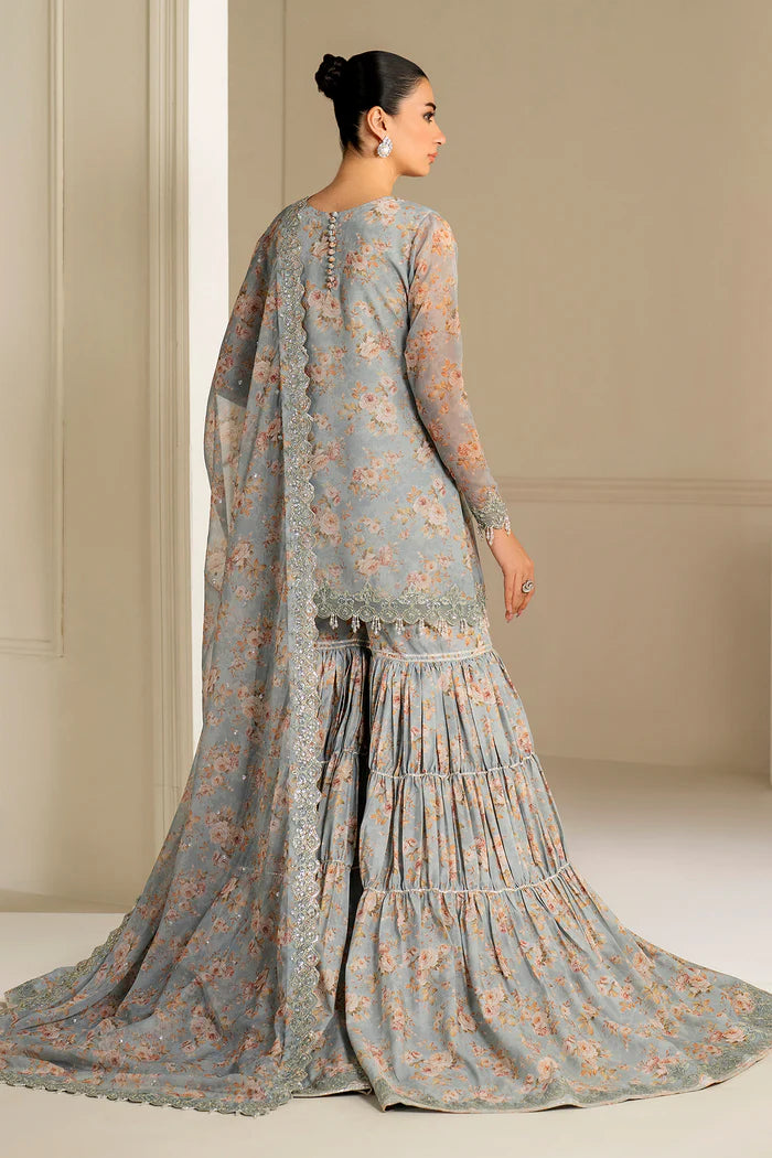 Baroque 3Pc Embroidered Chiffon Suit UF-4165 gulbuy.com