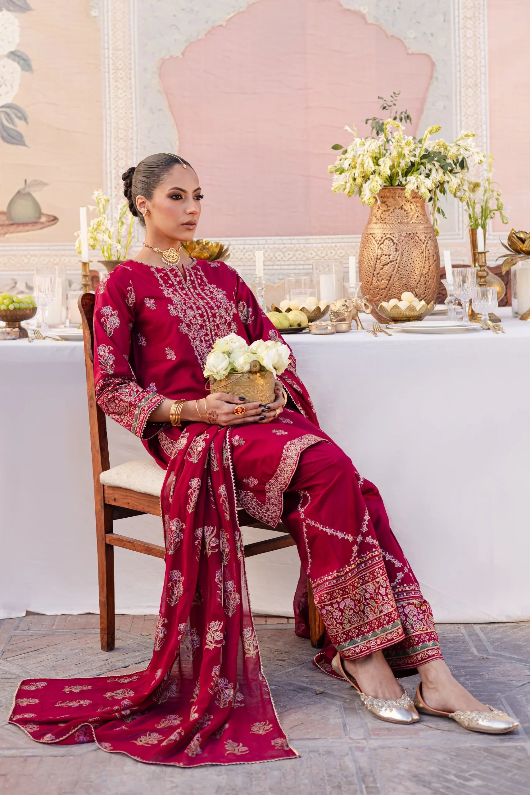 Batik 3Pc Embroidered Lawn Suit Laleh gulbuy.com