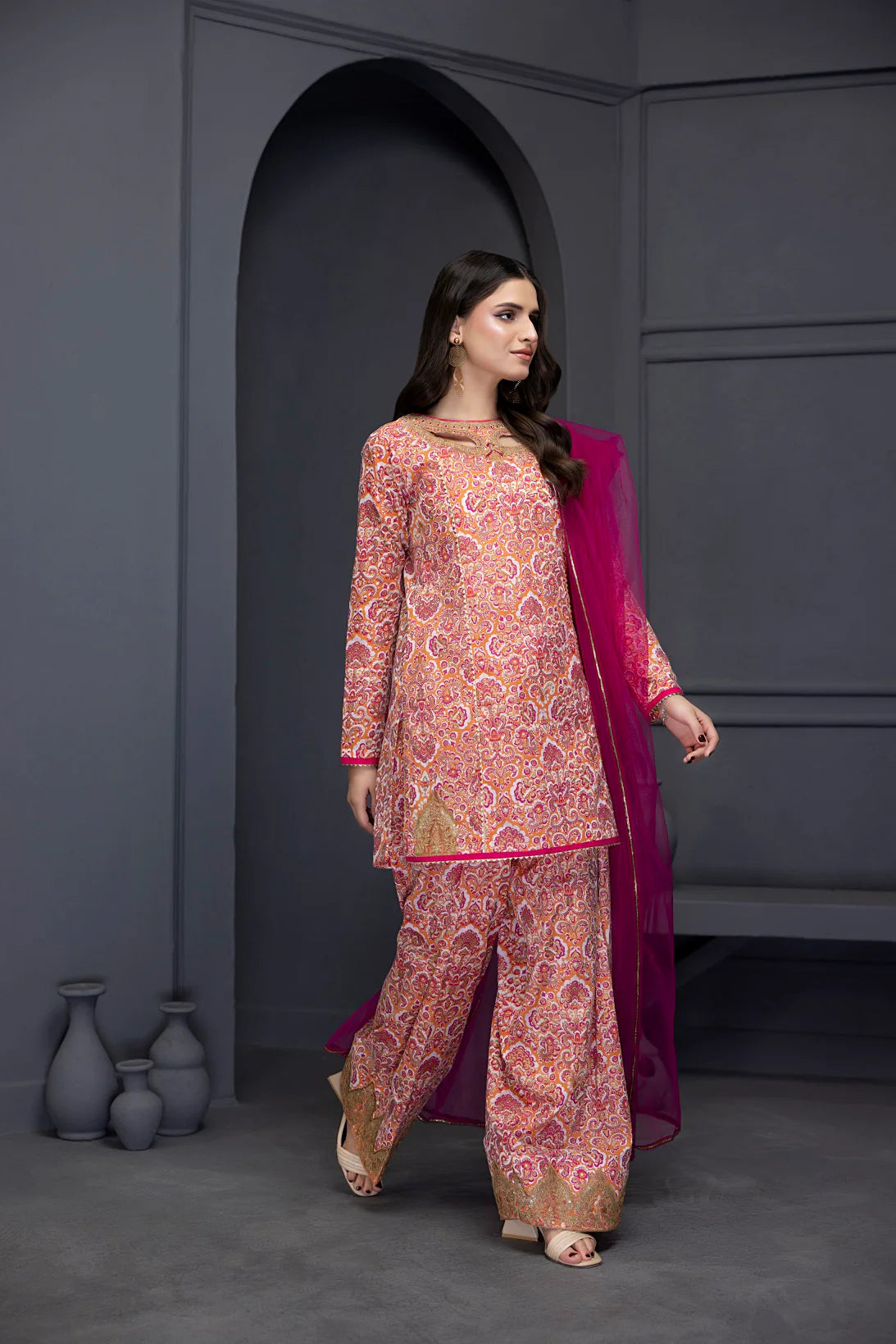 Nakoosh 3Pc Printed LawnSuit NF-6306 Multi gulbuy.com