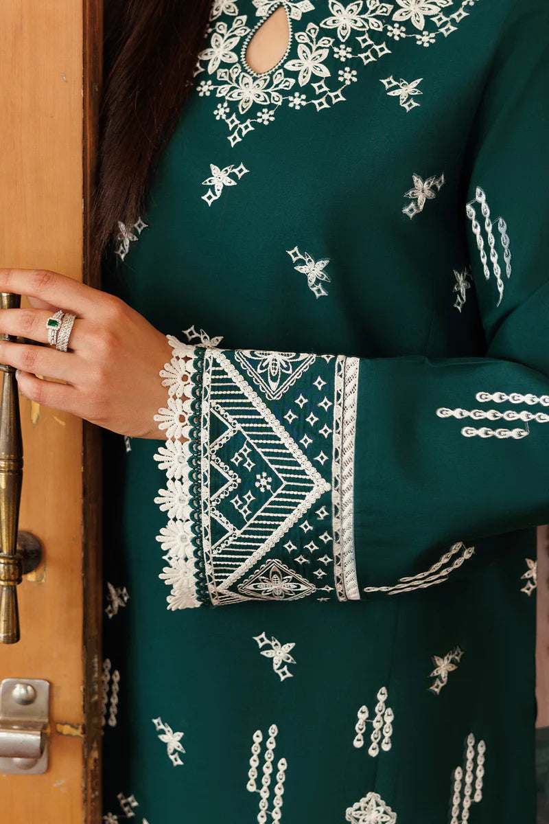 Farasha 3Pc Embroidered Lawn Suit Teal Essence gulbuy.com
