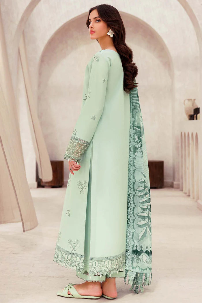 Farasha 3Pc Embroidered Lawn Suit Aqua Cascade gulbuy.com