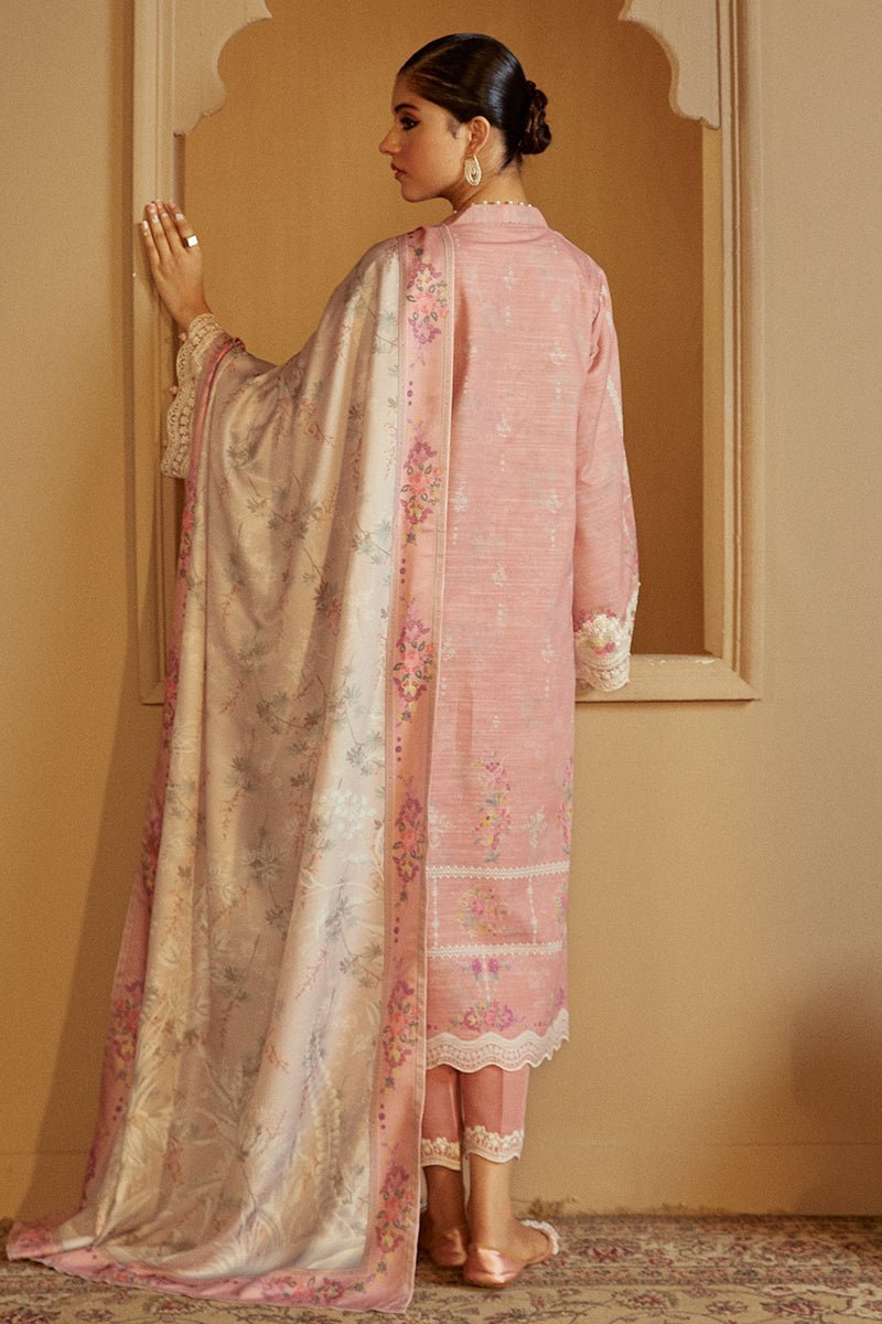 CROSS STITCH 3PC EMBROIDERED KHADDAR SUIT-ROSY DEW gulbuy.com