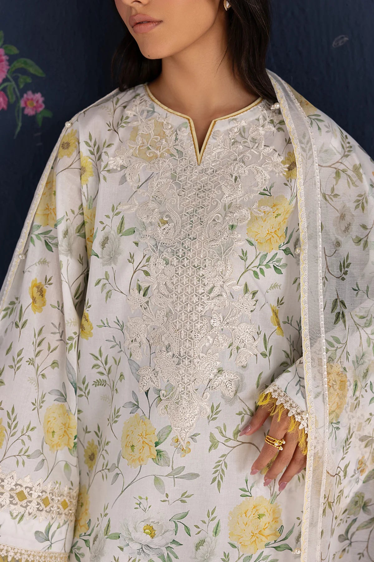 Baroque 3Pc Embroidered Lawn Suit UF-4460