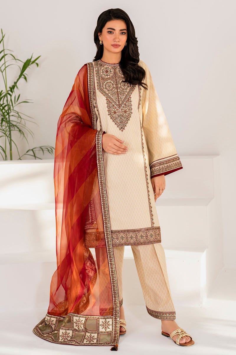 JAZMIN 3 PIECE EMBROIDERED LAWN SUIT (USE-9082)