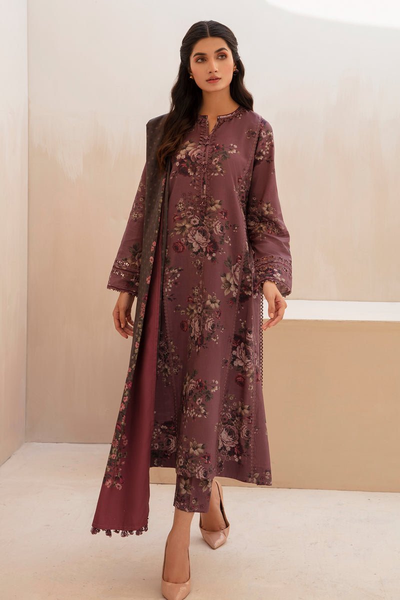 BAROQUE 3PC DIGITAL PRINTED VISCOSE SUIT (BQU-UF-D442)