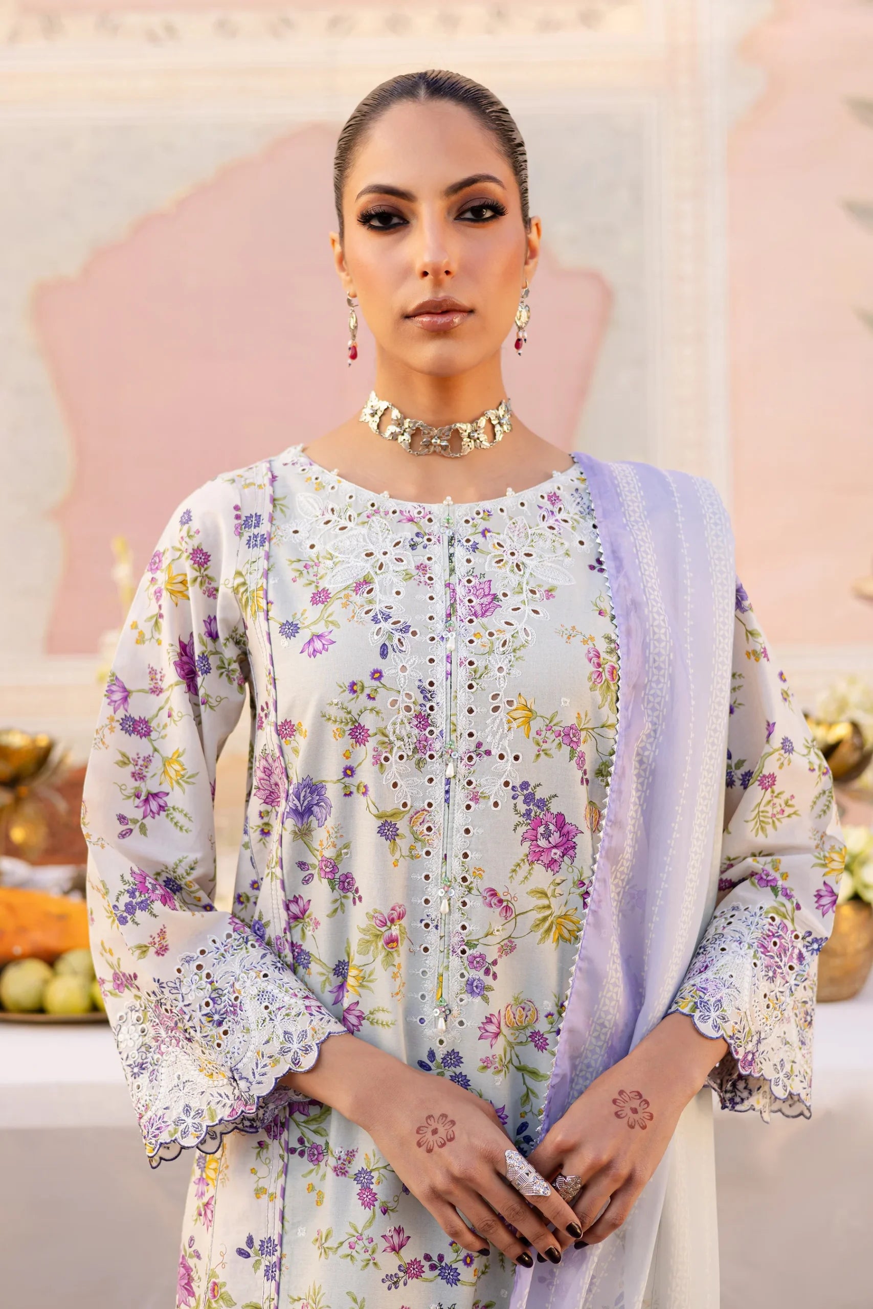 Batik 3Pc Embroidered Lawn Suit Haze gulbuy.com