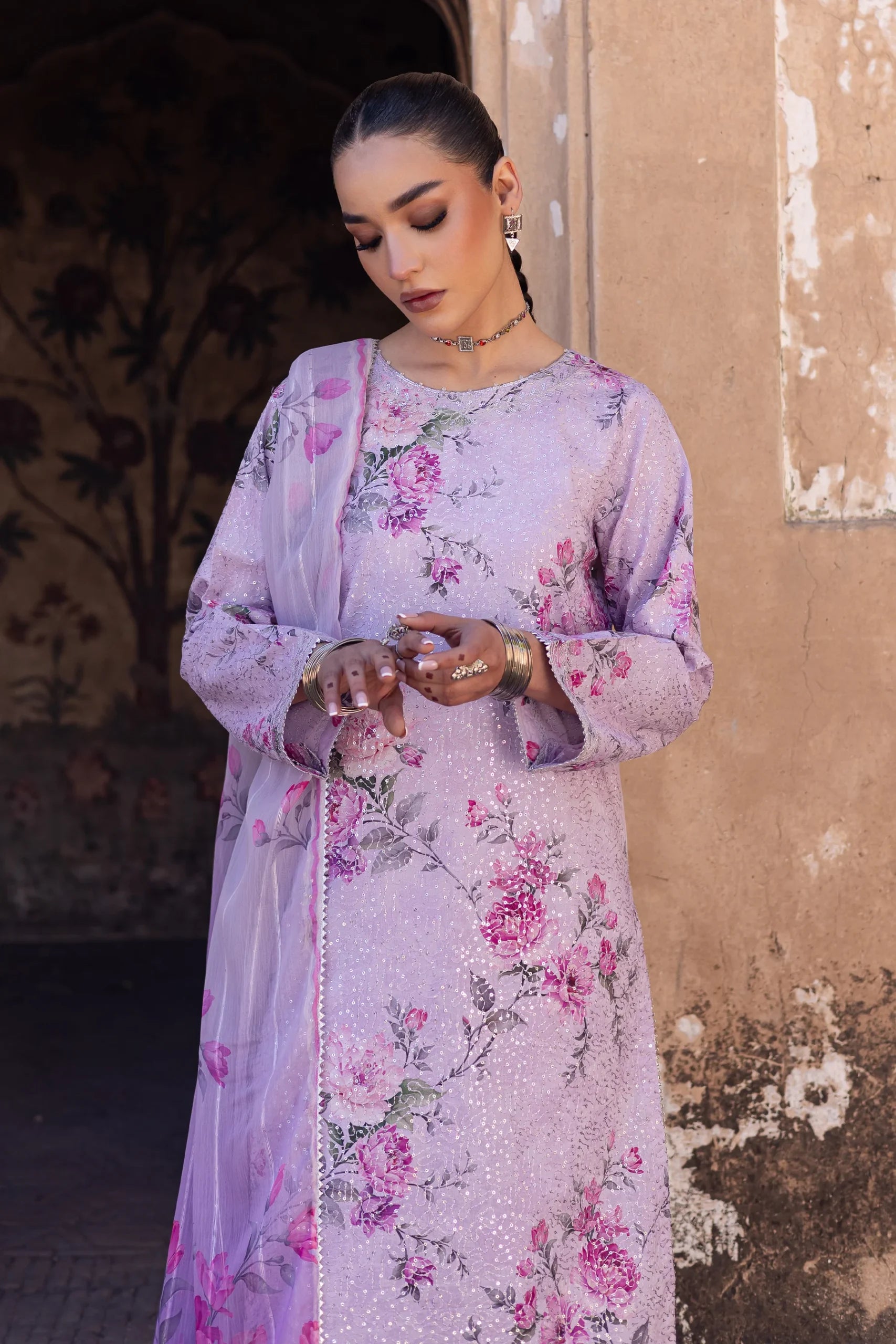 Batik 3Pc Embroidered Lawn Suit Angela gulbuy.com