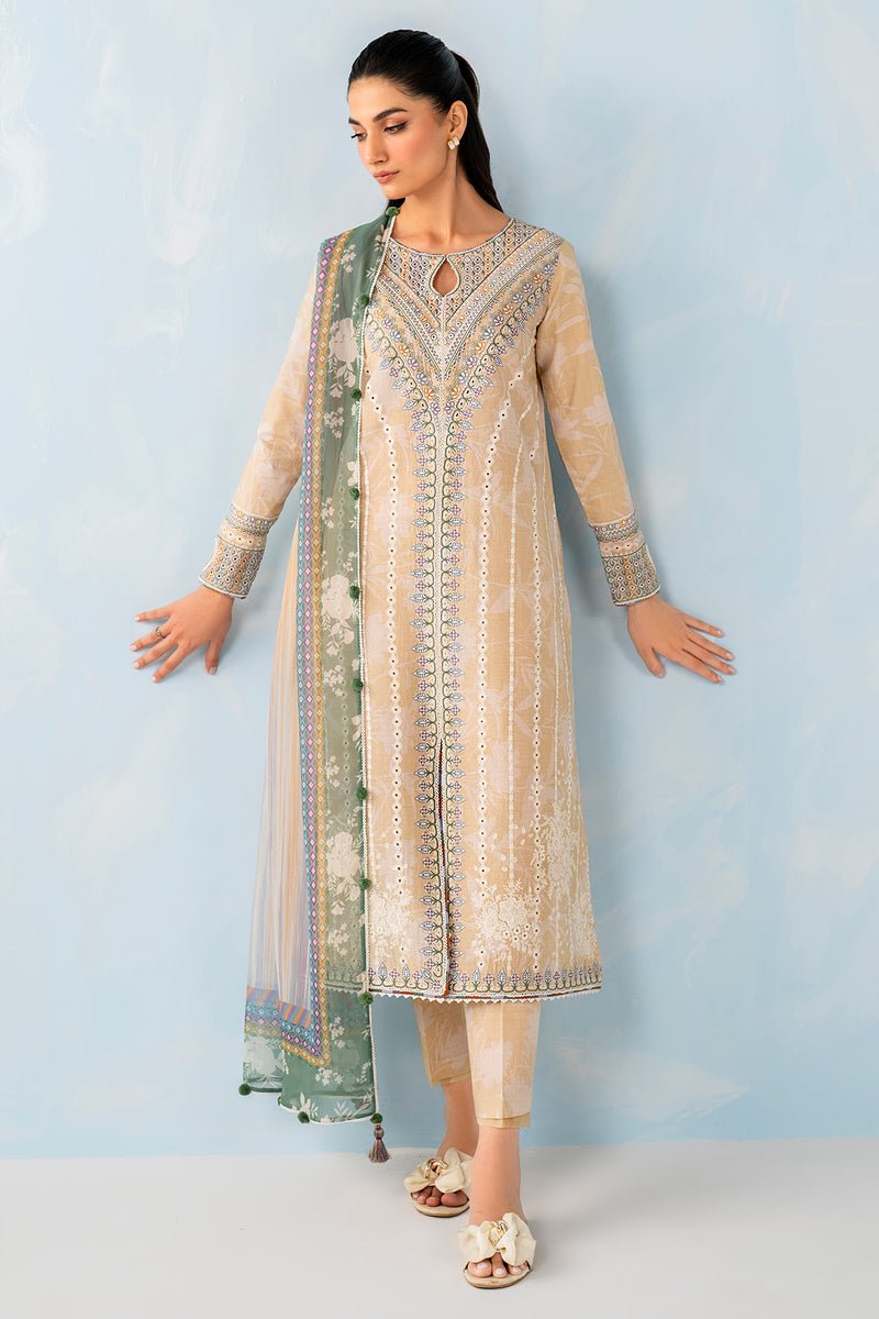 JAZMIN 3 PIECE EMBROIDERED LAWN SUIT (USE-9079)