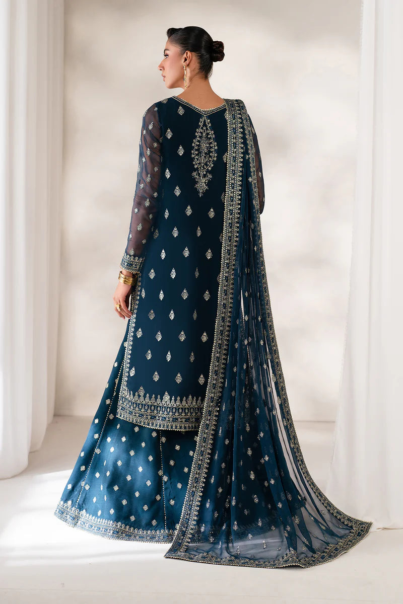 Baroque 3Pc Embroidered Chiffon Suit UF-4142 gulbuy.com