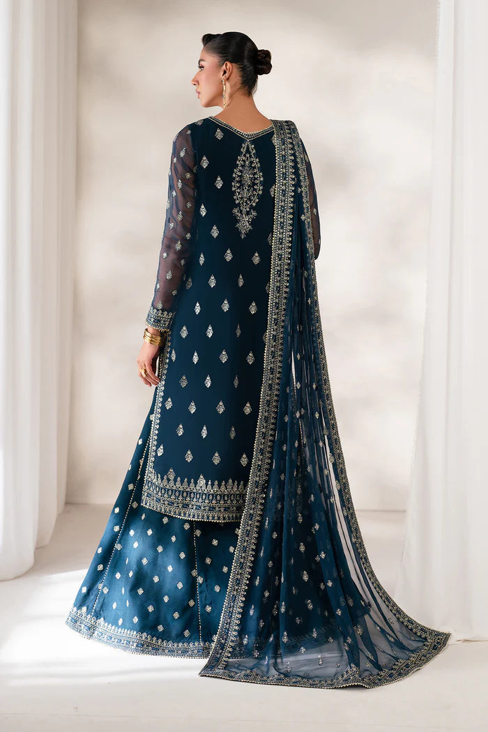 Baroque 3Pc Embroidered Chiffon Suit SF-4142 gulbuy.com
