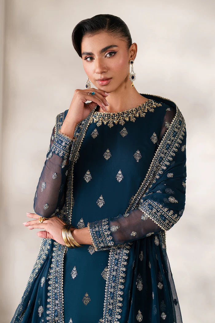 Baroque 3Pc Embroidered Chiffon Suit SF-4142 gulbuy.com