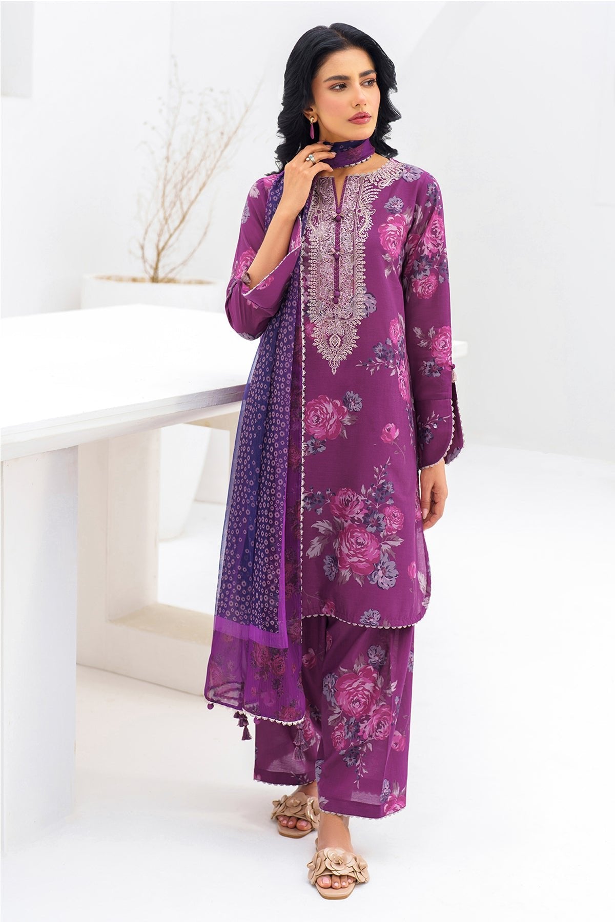 JAZMIN 3 PIECE EMBROIDERED LAWN SUIT (RTW-1111)