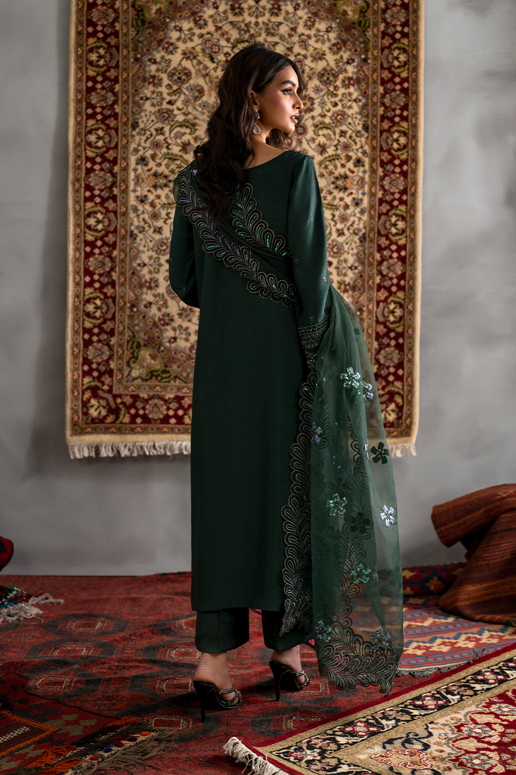 Iznik 3Pc Embroidered Raw Silk IRS-12 gulbuy.com