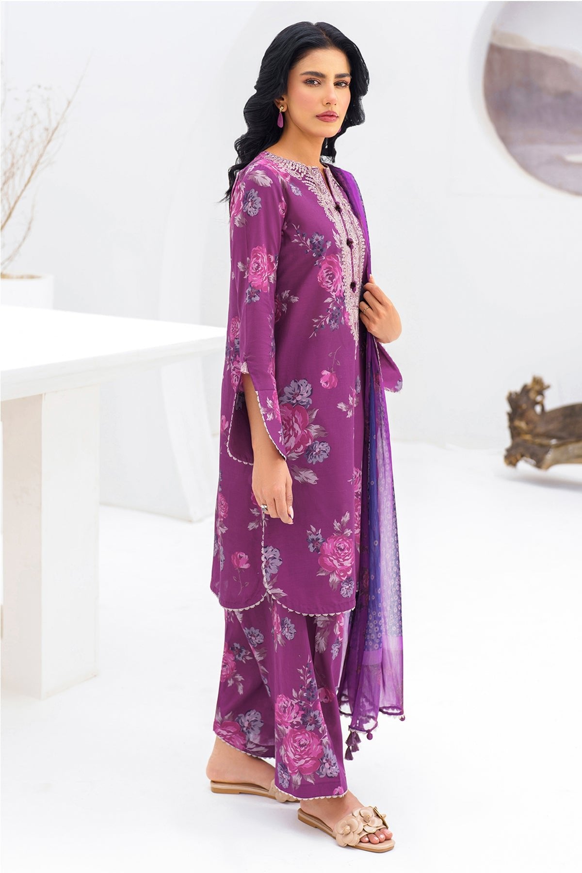 JAZMIN 3 PIECE EMBROIDERED LAWN SUIT (RTW-1111) gulbuy.com