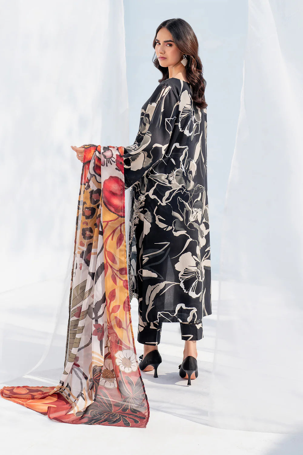 Baroque 3Pc Embroidered Viscose?Silk Suit UF-4060 gulbuy.com