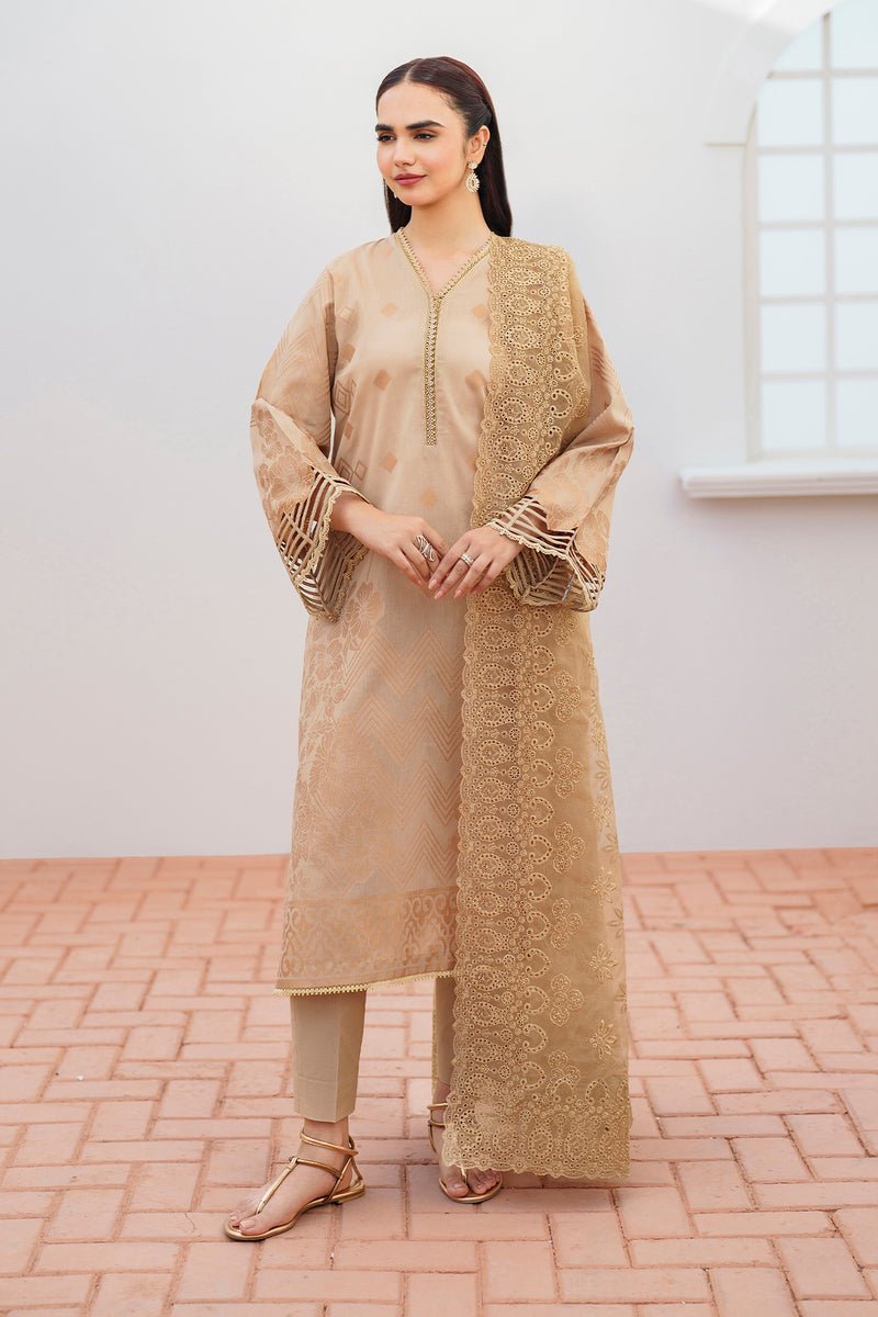 BAROQUE 3PC EMBROIDERED JACQUARD LAWN SUIT (BQU-UF-D637)