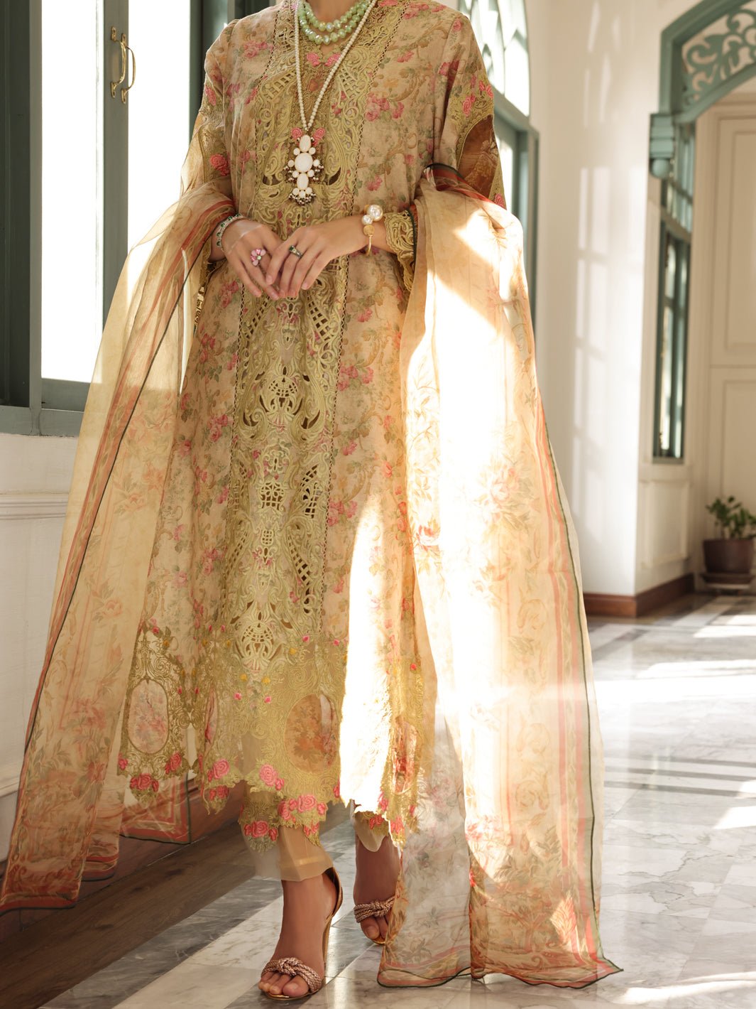 ALMIRAH 3 PIECE EMBROIDERED ORGANZA SUIT (ALP-3PS-1782)